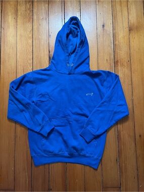 molly baz cobalt blue sweatshirt with tuna dog embroidered small